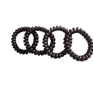 Black Spiral Hair Ties Set